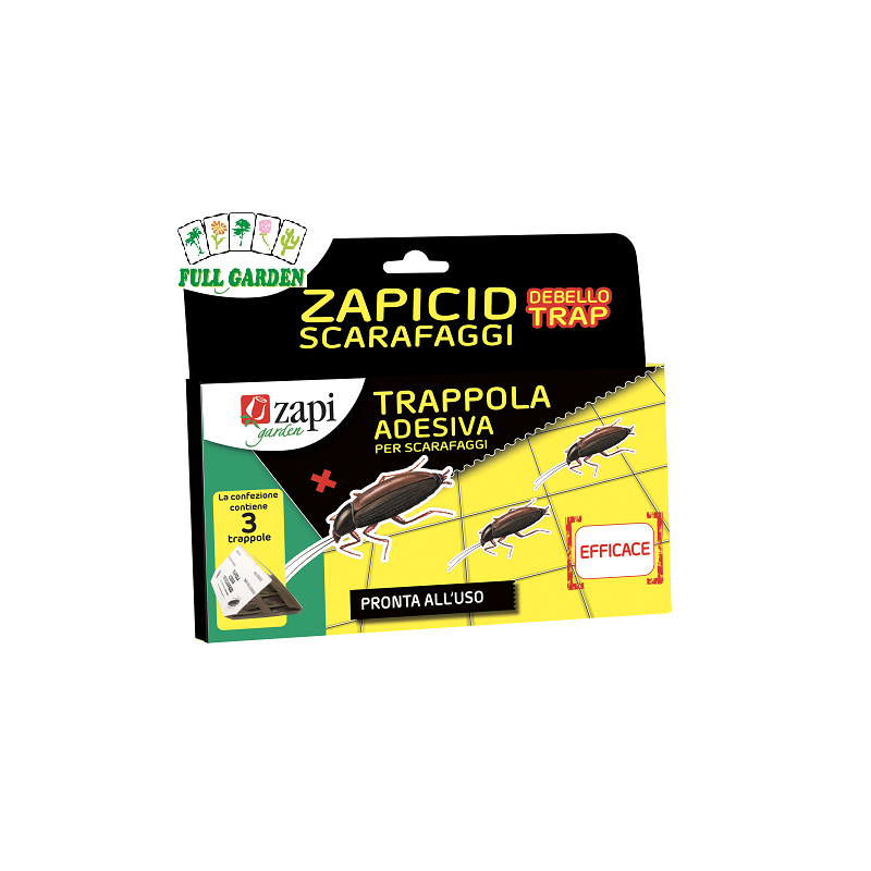 ZAPI DEBELLO TRAP 3 TRAPPOLE ADESIVE SCARAFAGGI