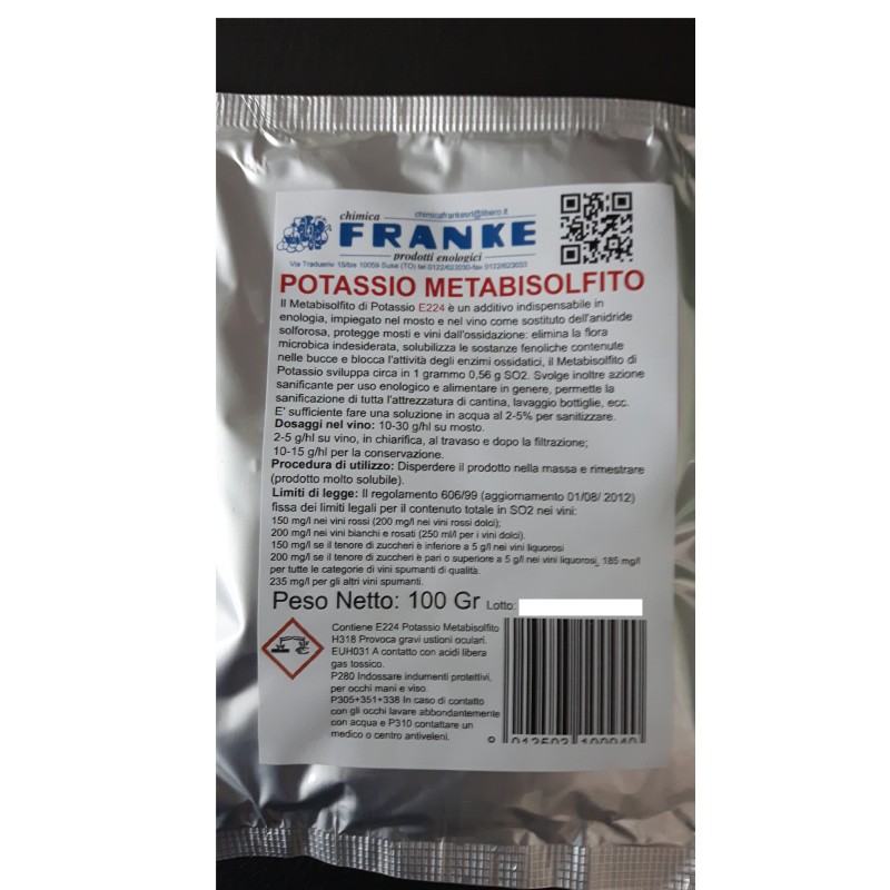 POTASSIO METABISOLFITO  GR.100