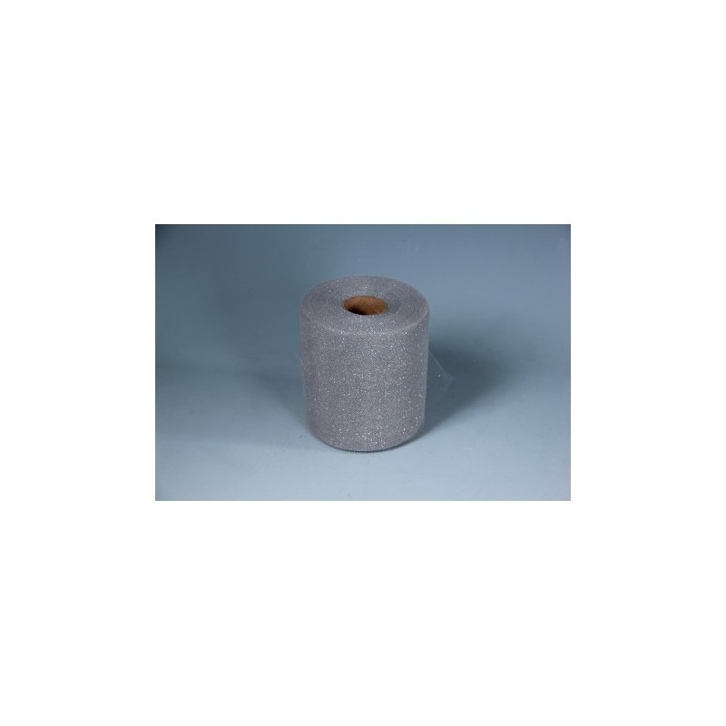 TULLE GLITTERATO CM 12,5 X 100 MT SILVER