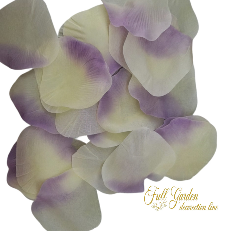 BAG 100 PETALI CREMA/LILLA GRANDI