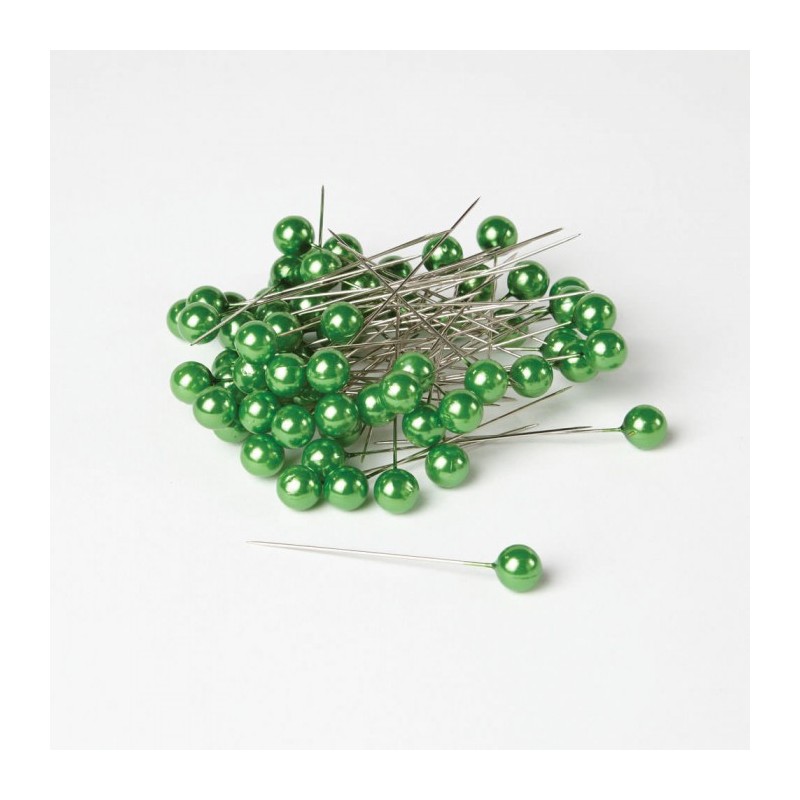 CORSAGE PINS 65X10MM 72PZ VERDE MELA