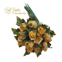 BOCCIOLO MINI ROSA C/FOGLIA PZ.12 YELLOW