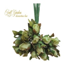 BOCCIOLO MINI ROSA C/FOGLIA PZ.12 LT.GREEN