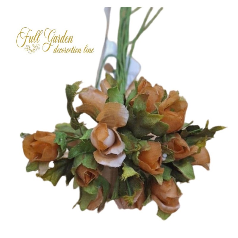 BOCCIOLO MINI ROSA C/FOGLIA PZ.12  ORA