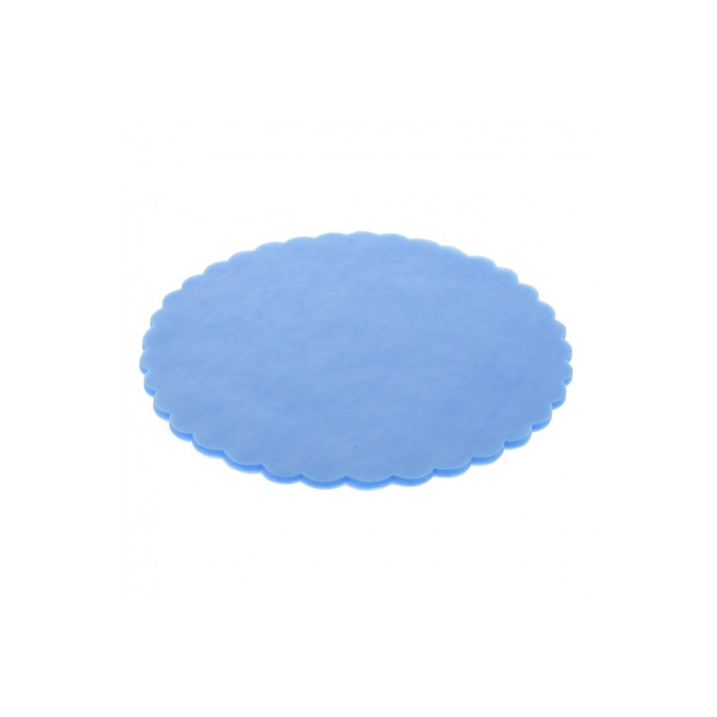 VELO ORGANZA SMERLATO TONDO CM.23 50PZ CELESTE