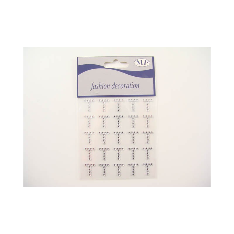 CLEAR DIAM. LETTERA (T) STICKERS 25PZ