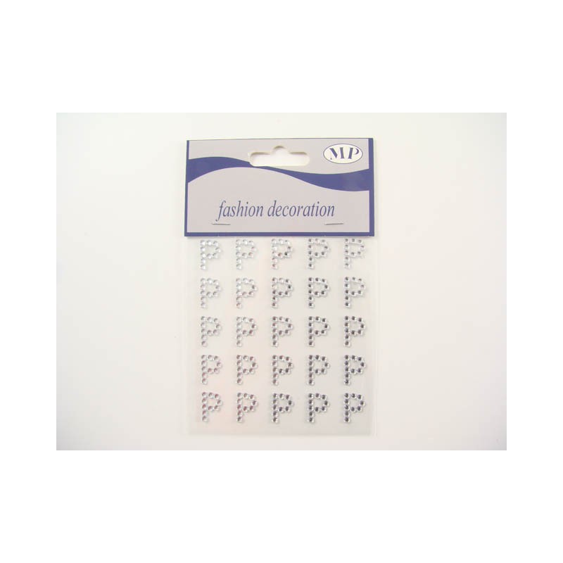 CLEAR DIAM. LETTERA (P) STICKERS 25PZ
