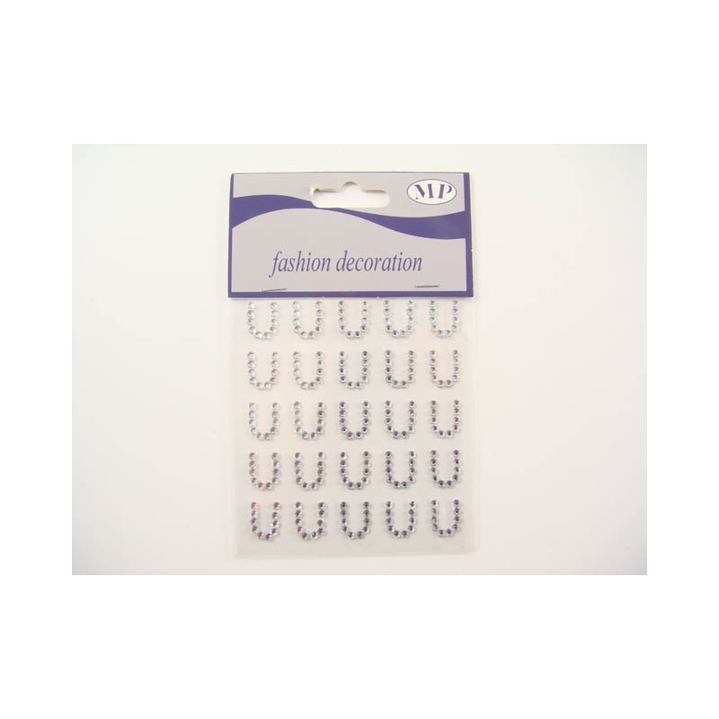CLEAR DIAM. LETTERA (U) STICKERS 25PZ