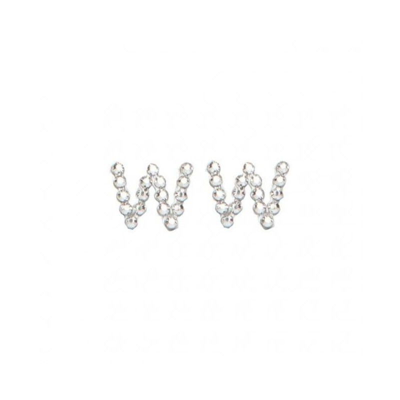 CLEAR DIAM. LETTERA (W) STICKERS 25PZ