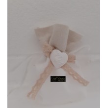 SACCHETTO C/GESSO CUORE BIANCO PZ.10 CM.10X12