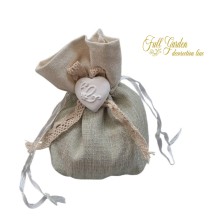 SACCHETTO C/GESSO CUORE CORDA PZ.10  CM.10X12