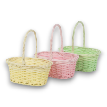 CESTO OVALE VIMINI 3MIX COL MANICO 26X16.5 H11/27