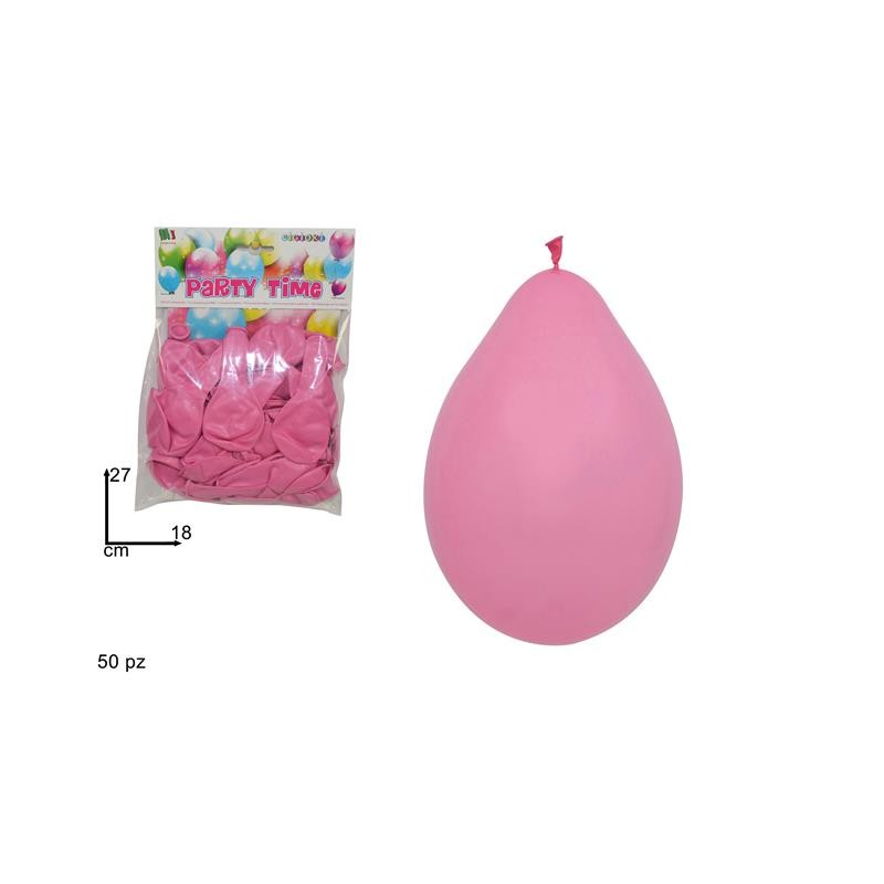 BUSTA PALLONCINI MONOCOLORE 50PZ ROSA