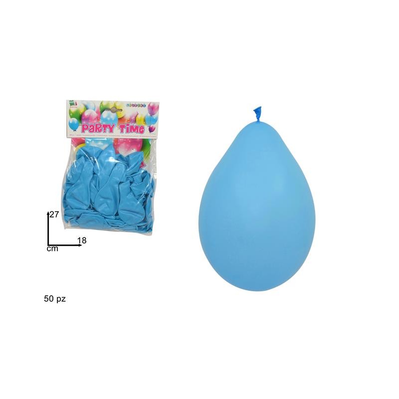 BUSTA PALLONCINI MONOCOLORE 50PZ CELESTE
