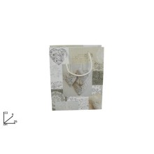 BUSTA REGALO CUORI MERLETTO 33X25X10CM PZ.12