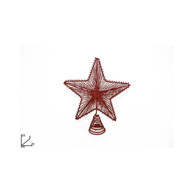 PUNTALE STELLA 25CM ROSSO