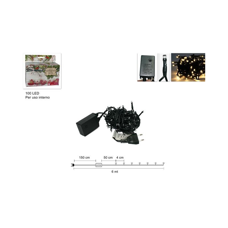 MINILUCCIOLE 100LED BIANCO CALDO PER INTERNO