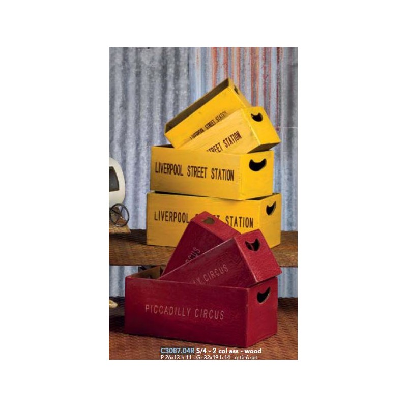 CASSETTE S/4 RETT.LEGNO PIENO COLORI ASSORTITI