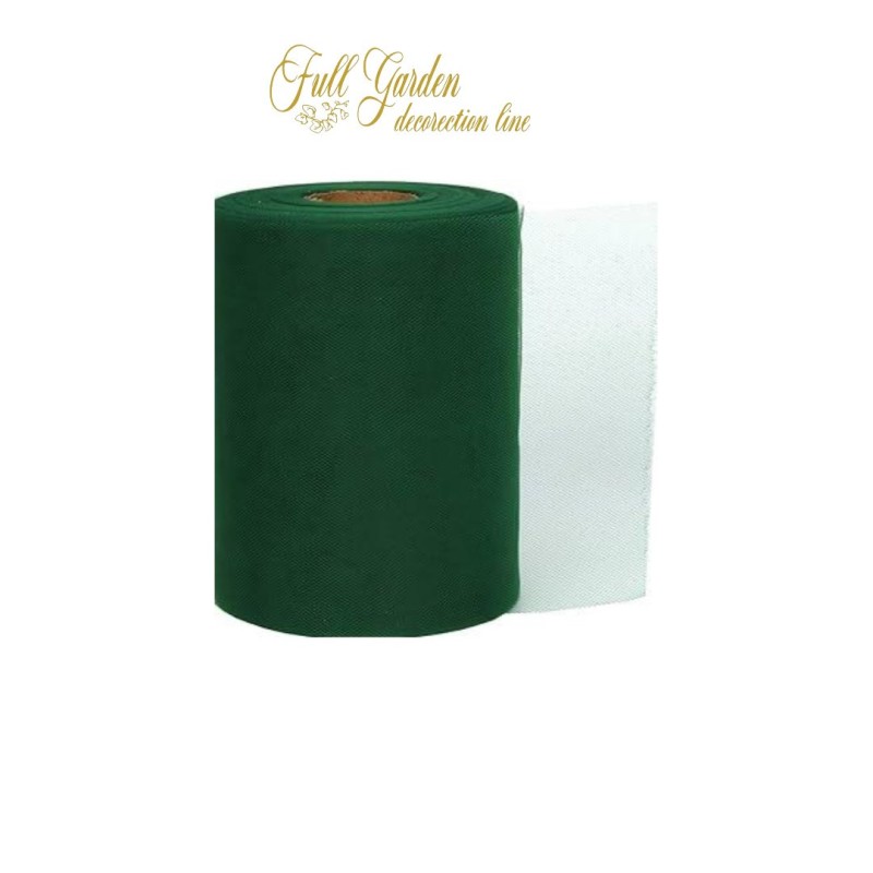 ROTOLO TULLE 100MT H12,5CM VERDE BOSCO