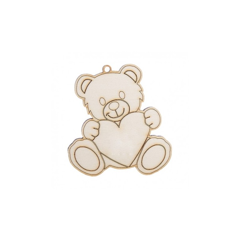 ORSETTO LEGNO PC. CM.4 SENZA SCRITTA PZ.12