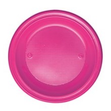 PIATTINO DESSERT FUXIA  PLASTICA  PZ.25