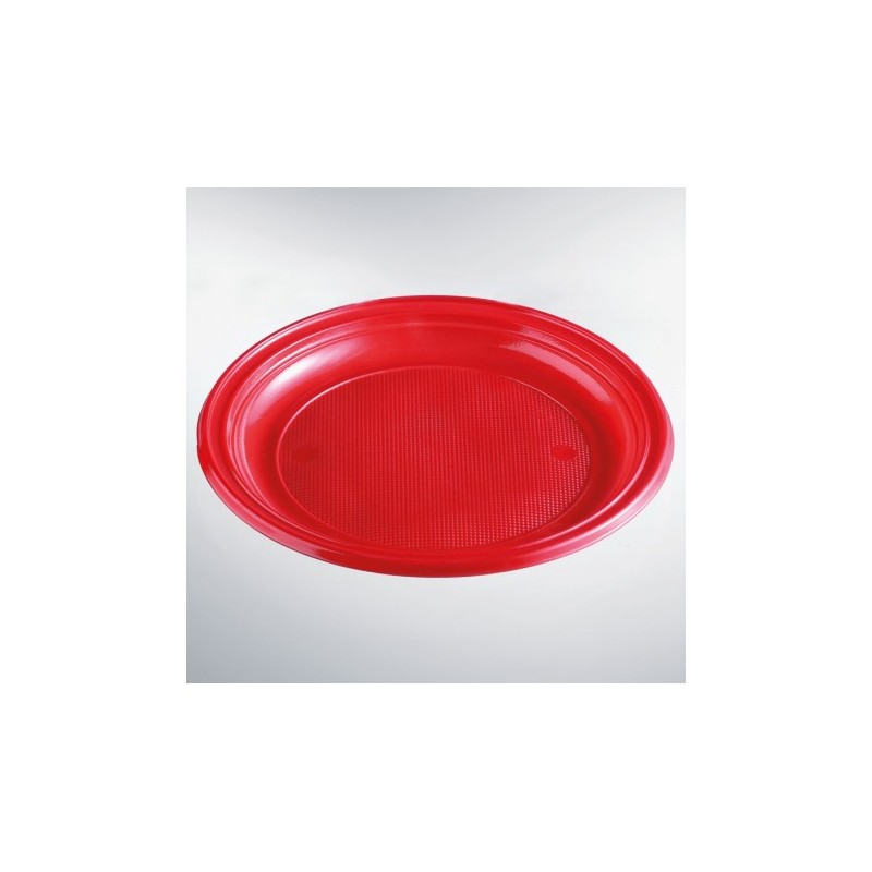 PIATTINO DESSERT ROSSO PLASTICA PZ 25