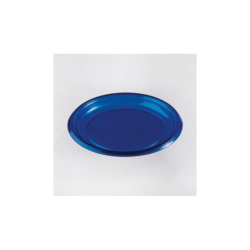 PIATTINO DESSERT BLU PLASTICA  PZ.25