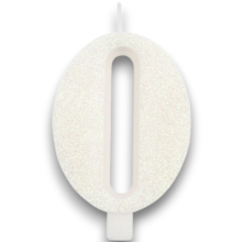 CANDELINA BIO GLITTER N 0 CM 9.5 BIANCA
