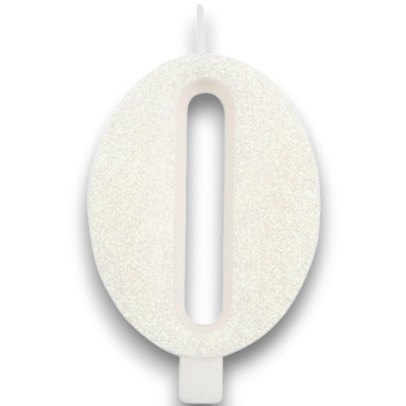 CANDELINA BIO GLITTER N 0 CM 9.5 BIANCA