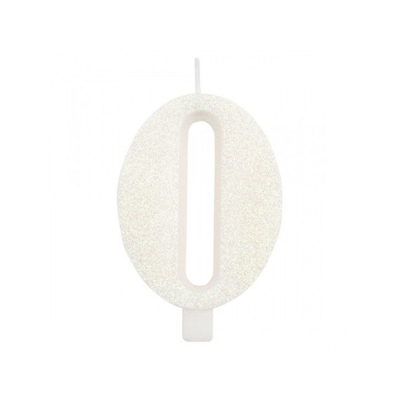 CANDELINA GLITTER N 0 CM 9.5 BIANCA