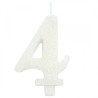 CANDELINA GLITTER N 4 CM 9.5 BIANCA