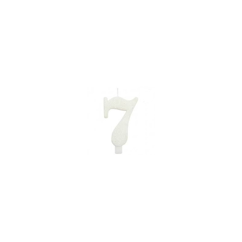 CANDELINA GLITTER N 7 CM 9.5 BIANCA