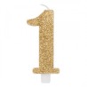CANDELINA GLITTER N 1 CM 9.5 ORO