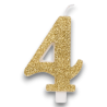 CANDELINA BIO  GLITTER N 4 CM 9.5 ORO