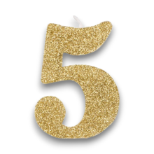 CANDELINA BIO GLITTER N 5 CM 9.5 ORO