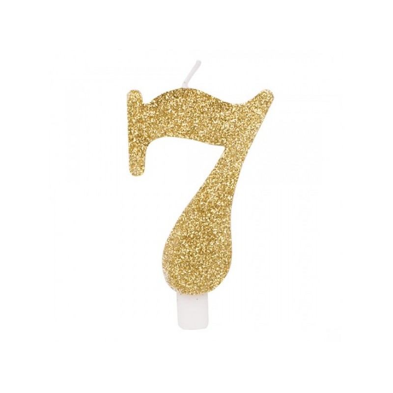 CANDELINA GLITTER N 7 CM 9.5 ORO