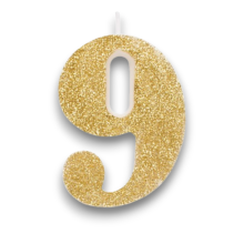 CANDELINA BIO GLITTER N 9 CM 9.5 ORO
