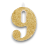 CANDELINA BIO GLITTER N 9 CM 9.5 ORO