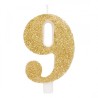 CANDELINA GLITTER N 9 CM 9.5 ORO