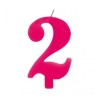 CANDELINA SCINTILLANTE N 2 CM 9.5 FUXIA