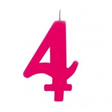 CANDELINA SCINTILLANTE N 4 CM 9.5 FUXIA