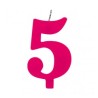 CANDELINA SCINTILLANTE N 5 CM 9.5 FUXIA