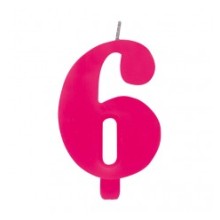 CANDELINA SCINTILLANTE N 6 CM 9.5 FUXIA