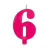 CANDELINA SCINTILLANTE N 6 CM 9.5 FUXIA