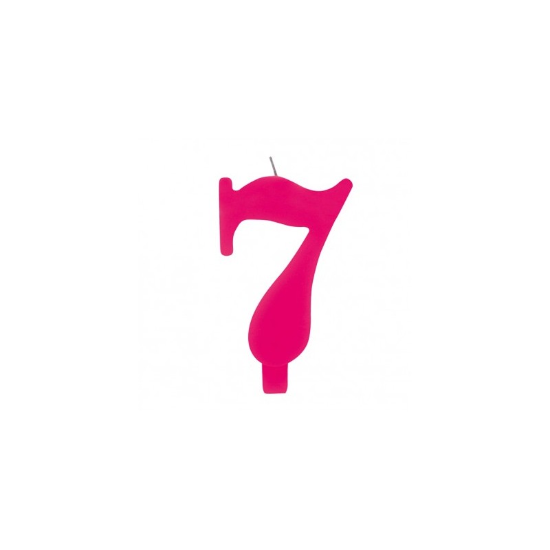 CANDELINA SCINTILLANTE N 7 CM 9.5 FUXIA