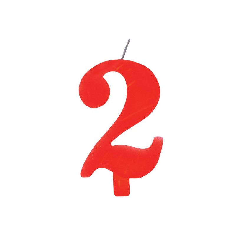 CANDELINA SCINTILLANTE N 2 CM 9.5 ROSSO