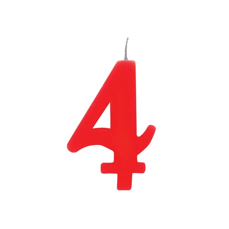 CANDELINA SCINTILLANTE N 4 CM 9.5 ROSSO