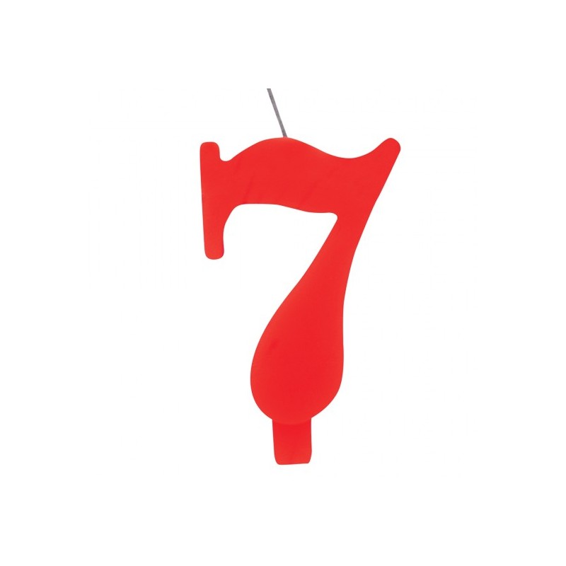 CANDELINA SCINTILLANTE N 7 CM 9.5 ROSSO