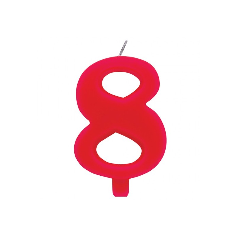 CANDELINA SCINTILLANTE N 8 CM 9.5 ROSSO