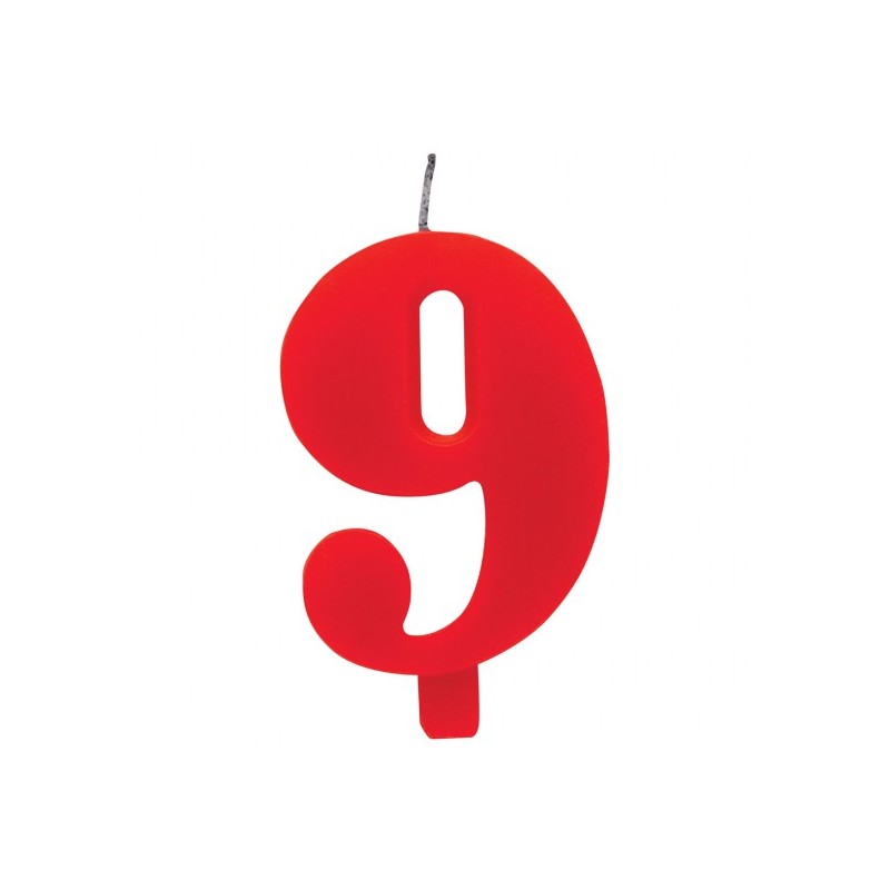 CANDELINA SCINTILLANTE N 9 CM 9.5 ROSSO